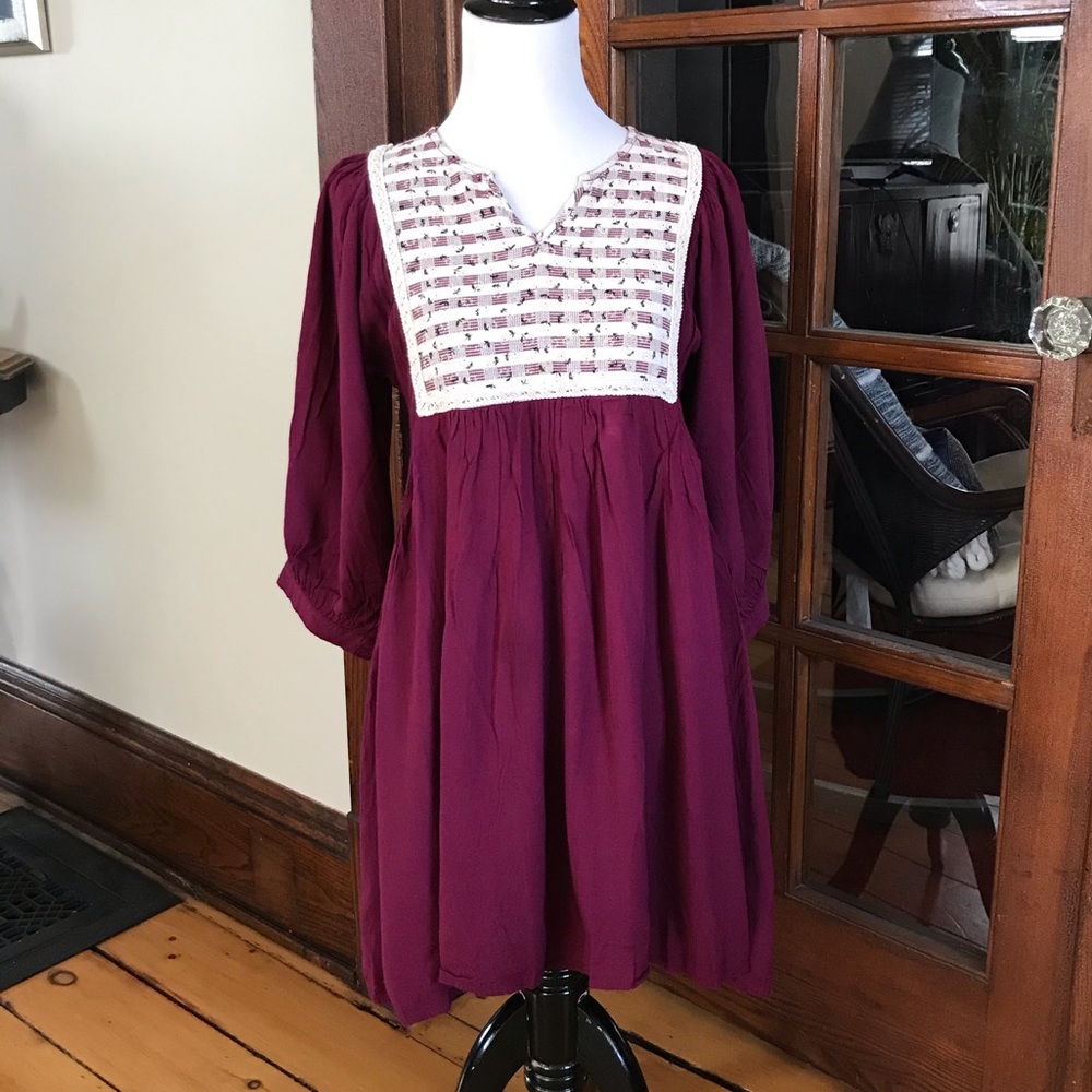 Checker/Flower Design Dress